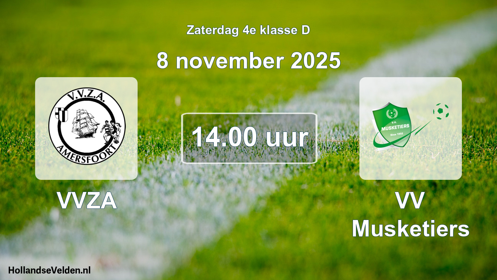Geplande wedstrijd: VVZA - VV Musketiers (8 november 2025)