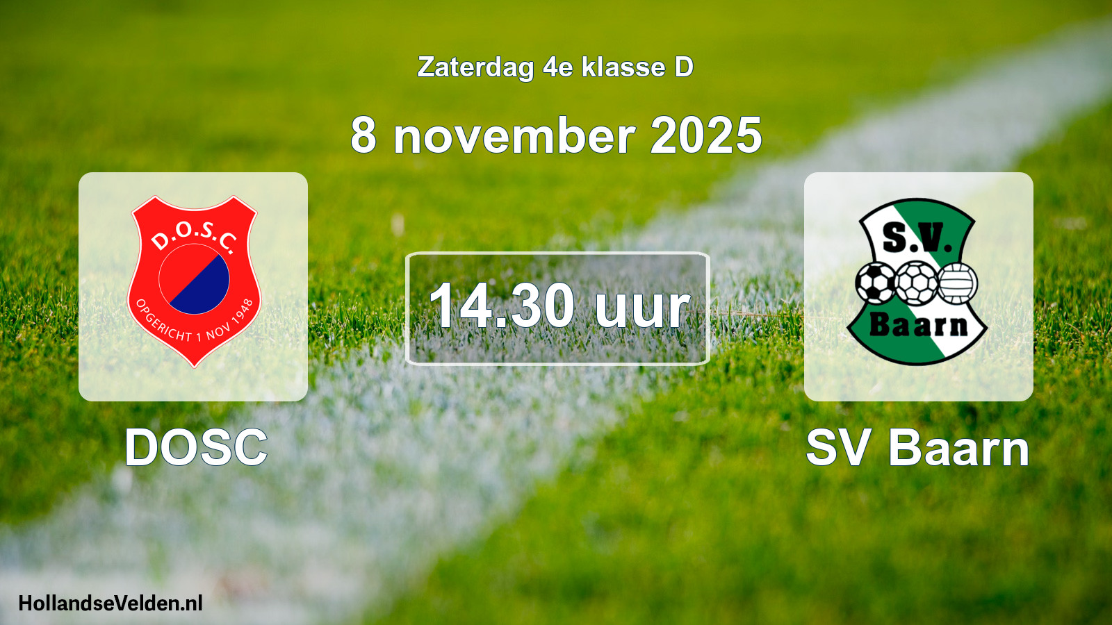 Scheduled Match: DOSC - SV Baarn (8 November 2025)