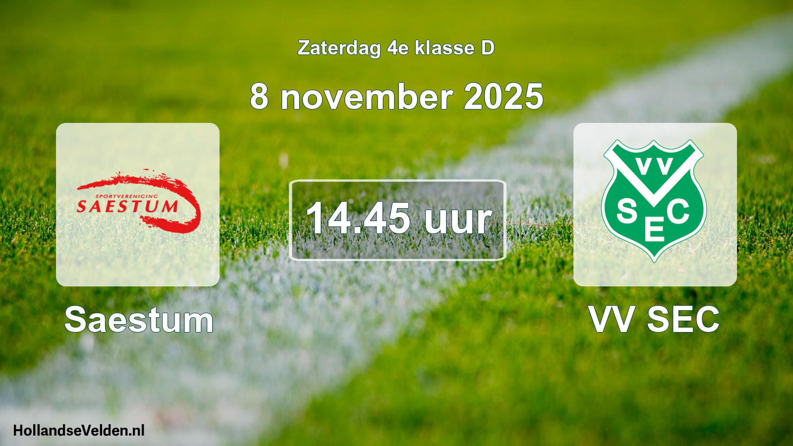 Scheduled Match: Saestum - VV SEC (8 November 2025)