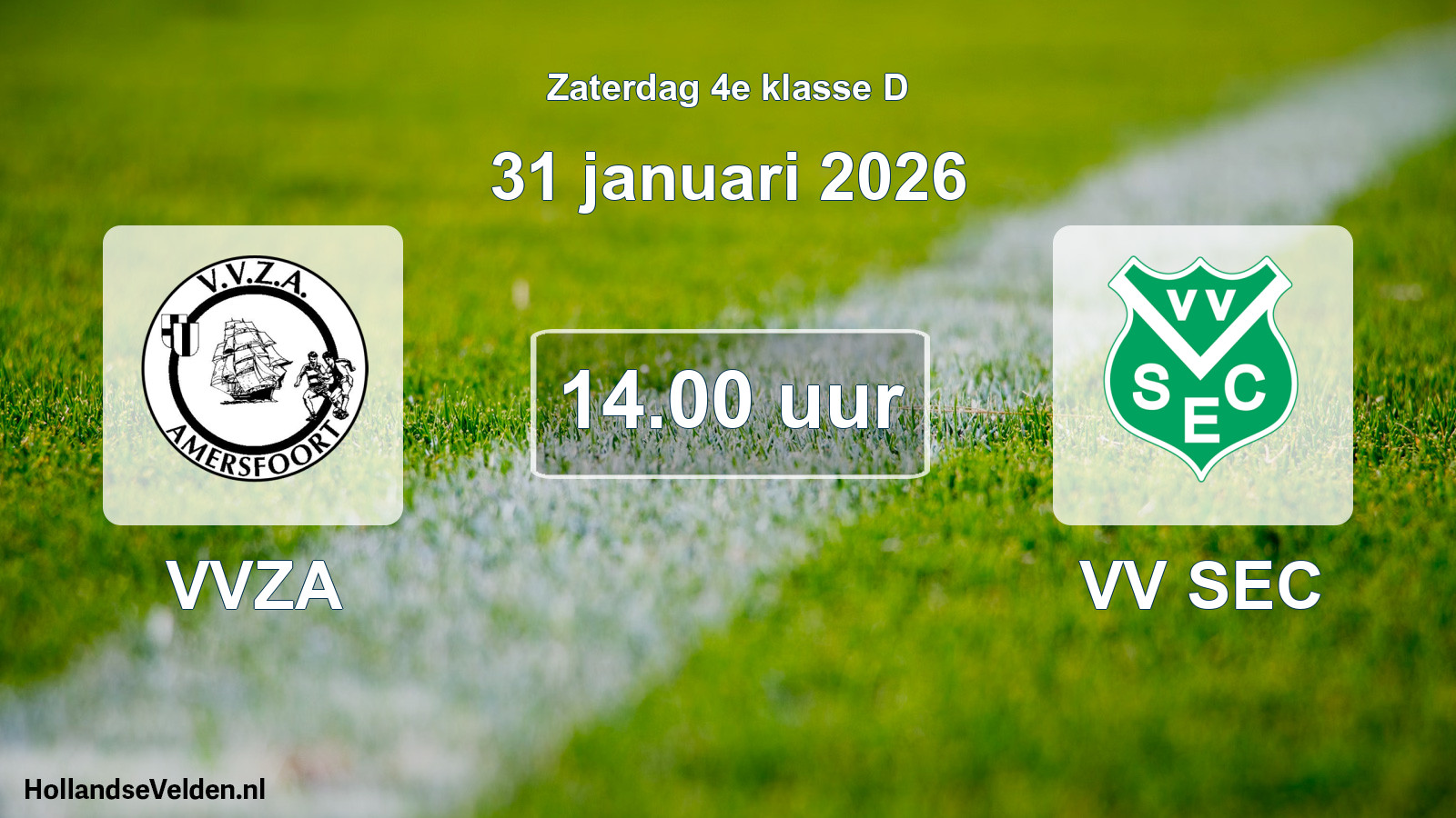 Geplande wedstrijd: VVZA - VV SEC (31 januari 2026)