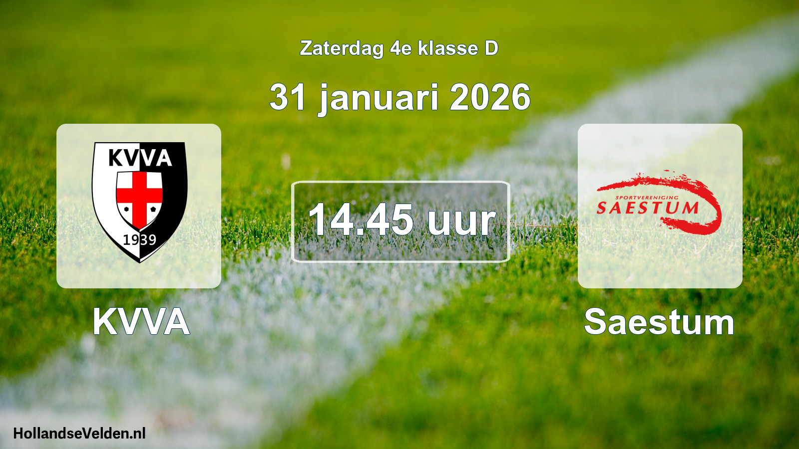 Scheduled Match: KVVA - Saestum (31 January 2026)