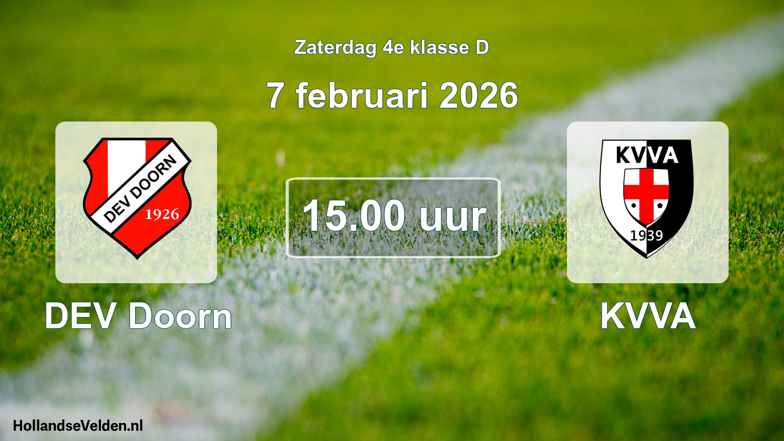 Geplande wedstrijd: DEV Doorn - KVVA (7 februari 2026)