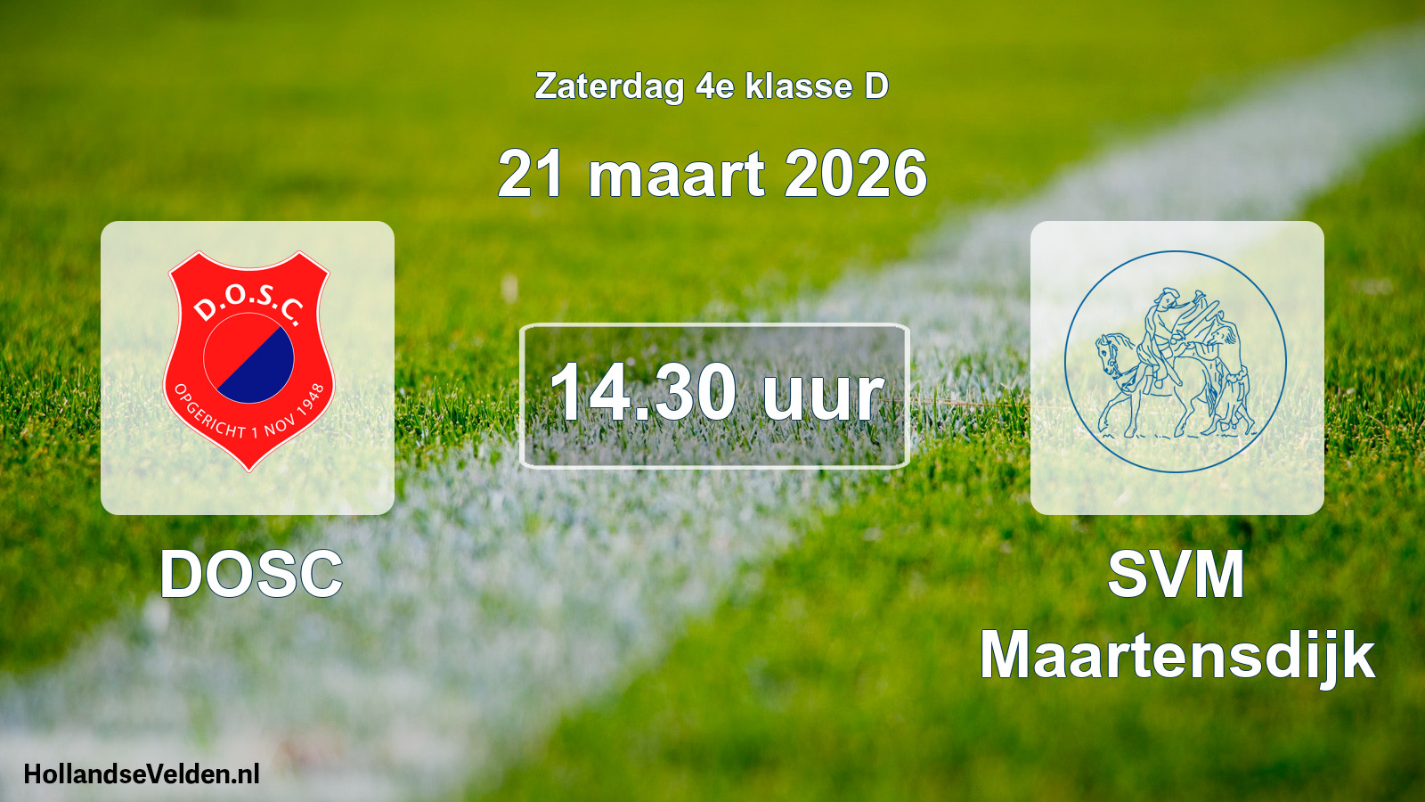 Geplande wedstrijd: DOSC - SVM Maartensdijk (21 maart 2026)