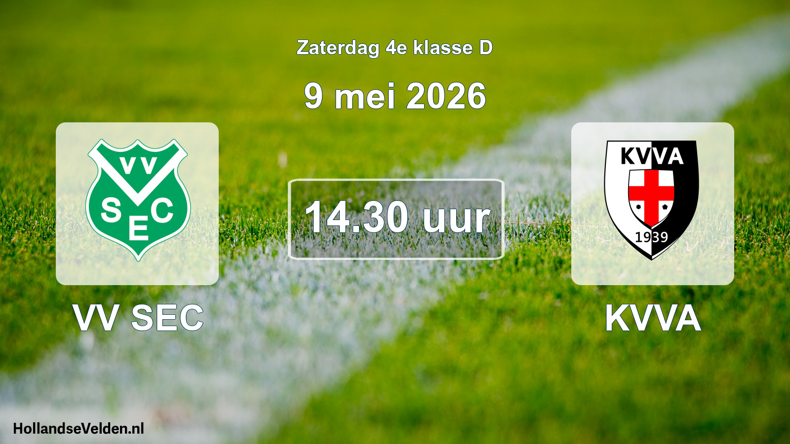 Geplande wedstrijd: VV SEC - KVVA (9 mei 2026)