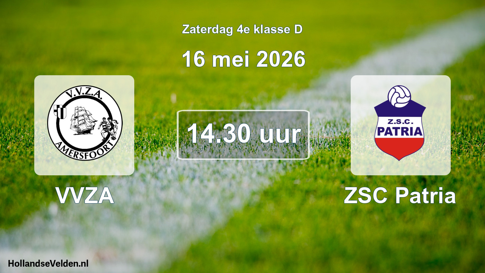 Geplande wedstrijd: VVZA - ZSC Patria (16 mei 2026)