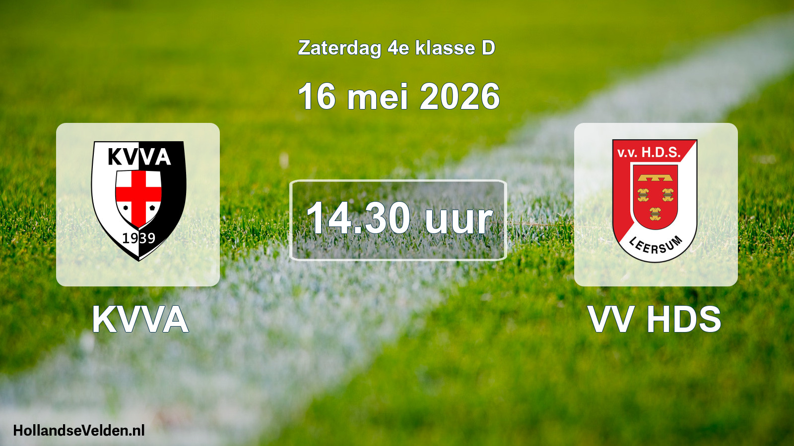 Geplande wedstrijd: KVVA - VV HDS (16 mei 2026)