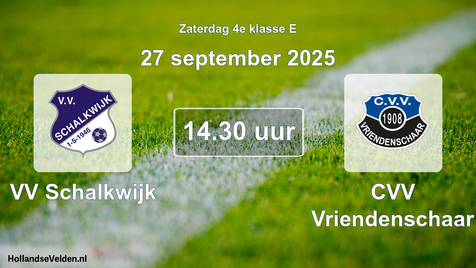 Geplande wedstrijd: VV Schalkwijk - CVV Vriendenschaar (27 september 2025)