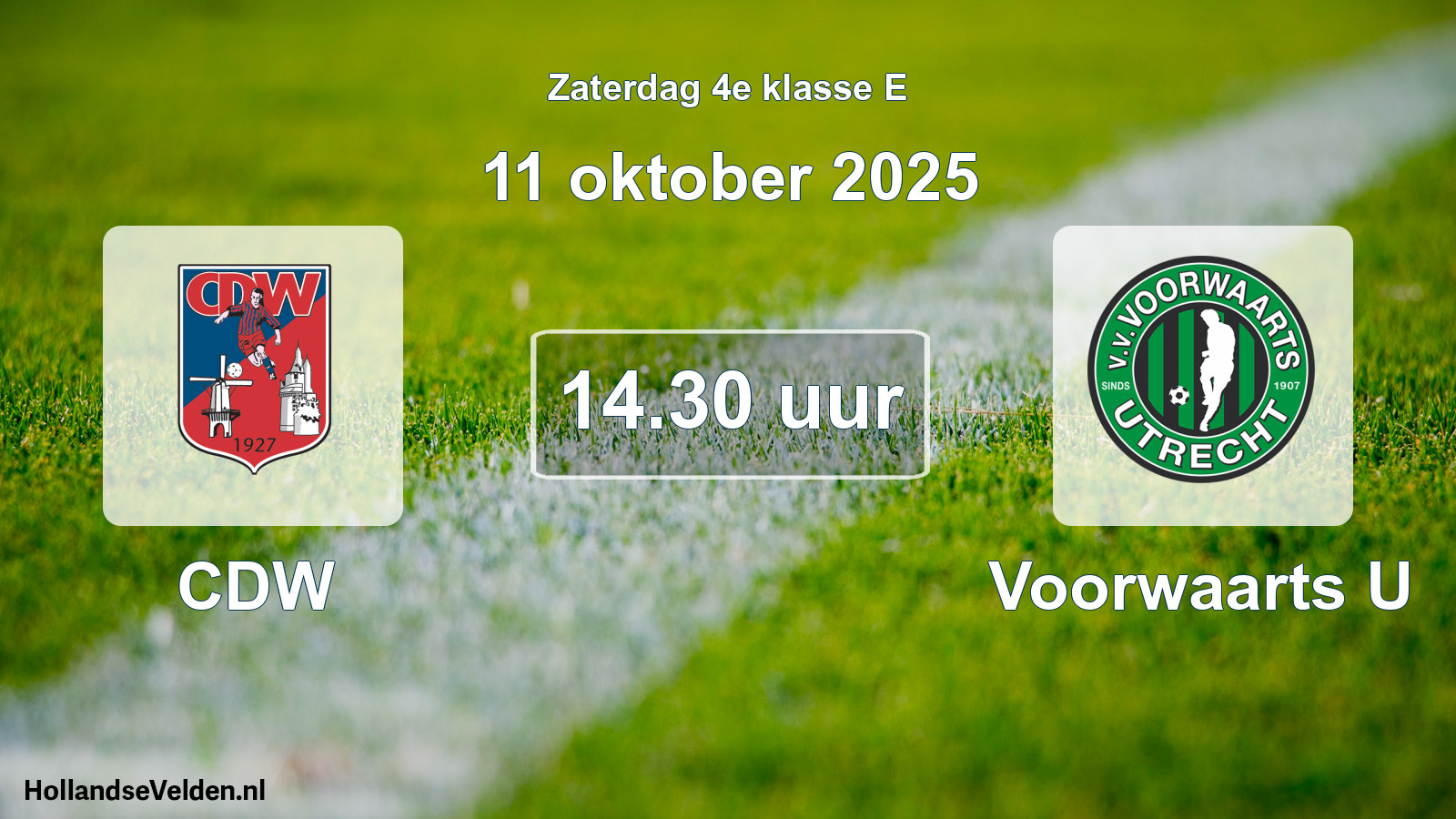 Geplande wedstrijd: CDW - Voorwaarts U (11 oktober 2025)