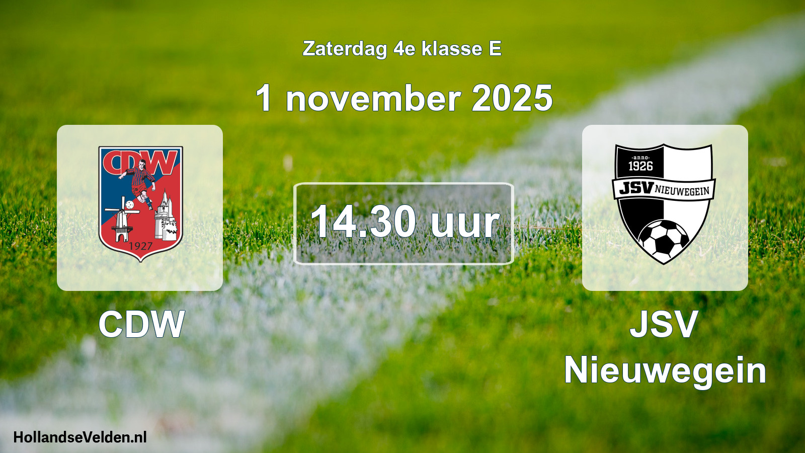 Geplande wedstrijd: CDW - JSV Nieuwegein (1 november 2025)