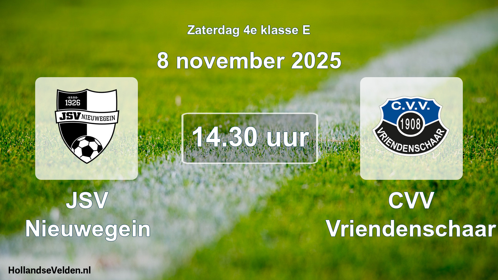 Geplande wedstrijd: JSV Nieuwegein - CVV Vriendenschaar (8 november 2025)