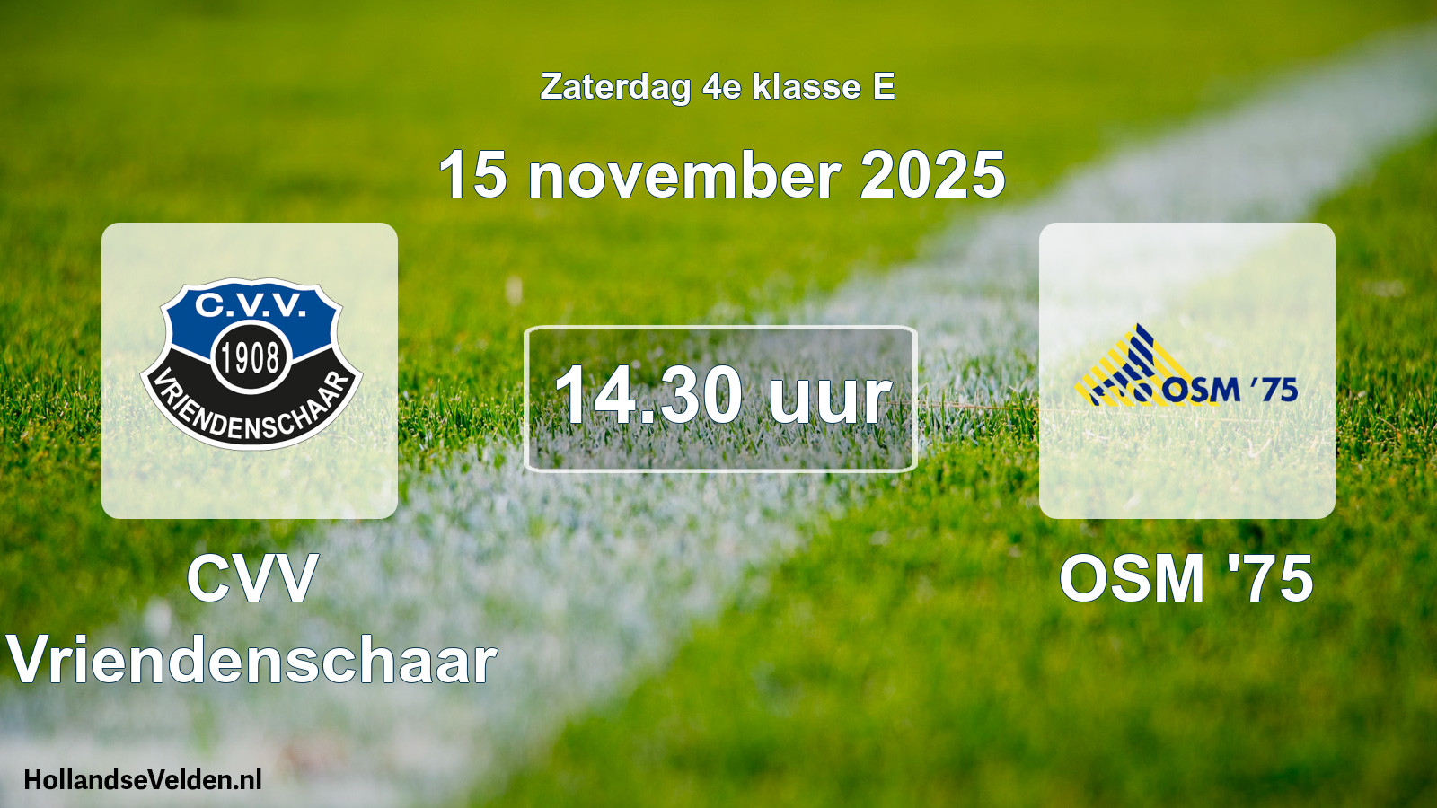Geplande wedstrijd: CVV Vriendenschaar - OSM '75 (15 november 2025)