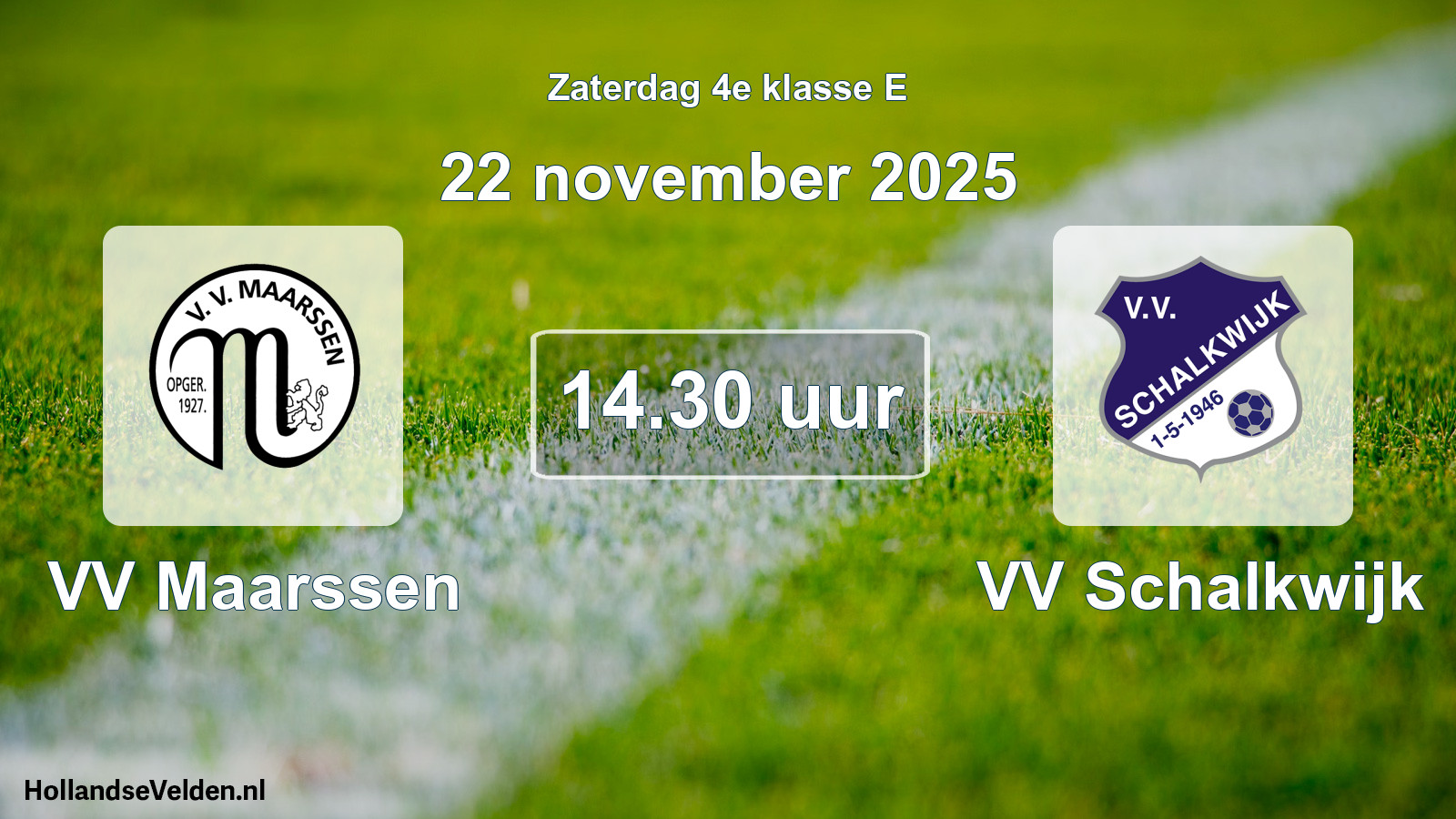 Geplande wedstrijd: VV Maarssen - VV Schalkwijk (22 november 2025)