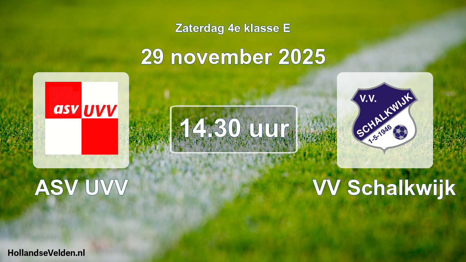 Geplande wedstrijd: ASV UVV - VV Schalkwijk (29 november 2025)