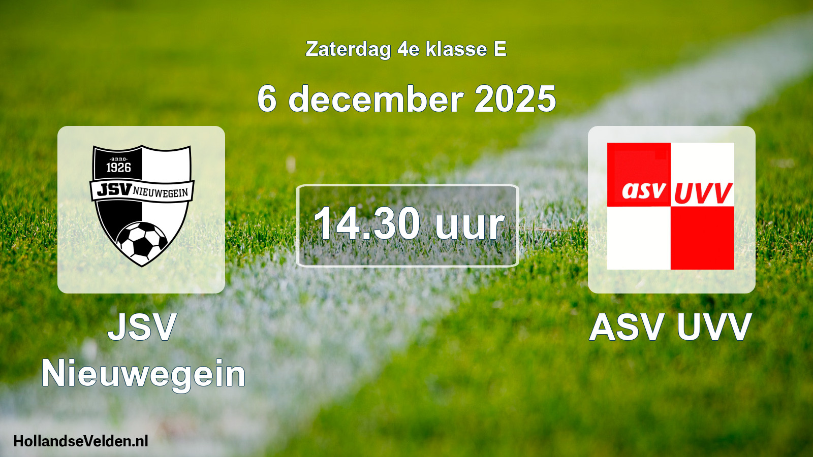 Geplande wedstrijd: JSV Nieuwegein - ASV UVV (6 december 2025)