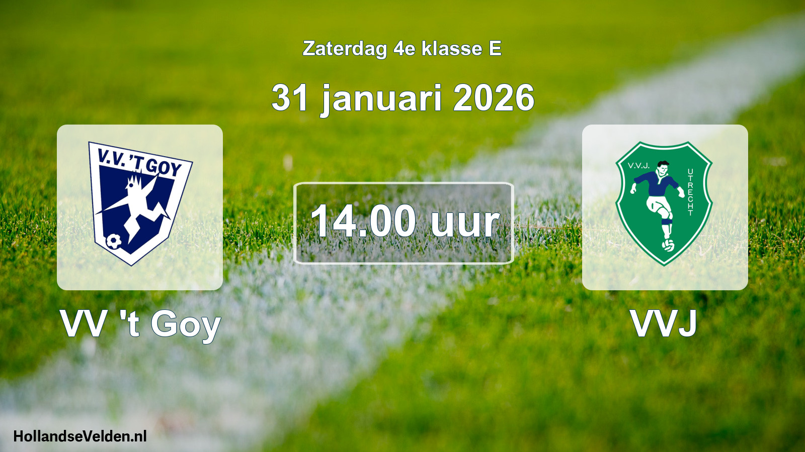 Geplande wedstrijd: VV 't Goy - VVJ (31 januari 2026)