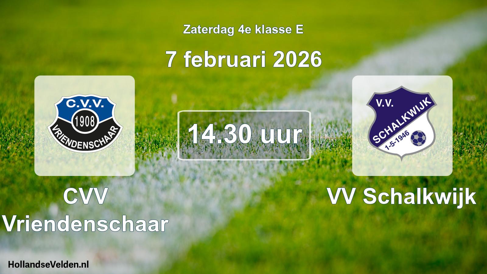 Geplande wedstrijd: CVV Vriendenschaar - VV Schalkwijk (7 februari 2026)
