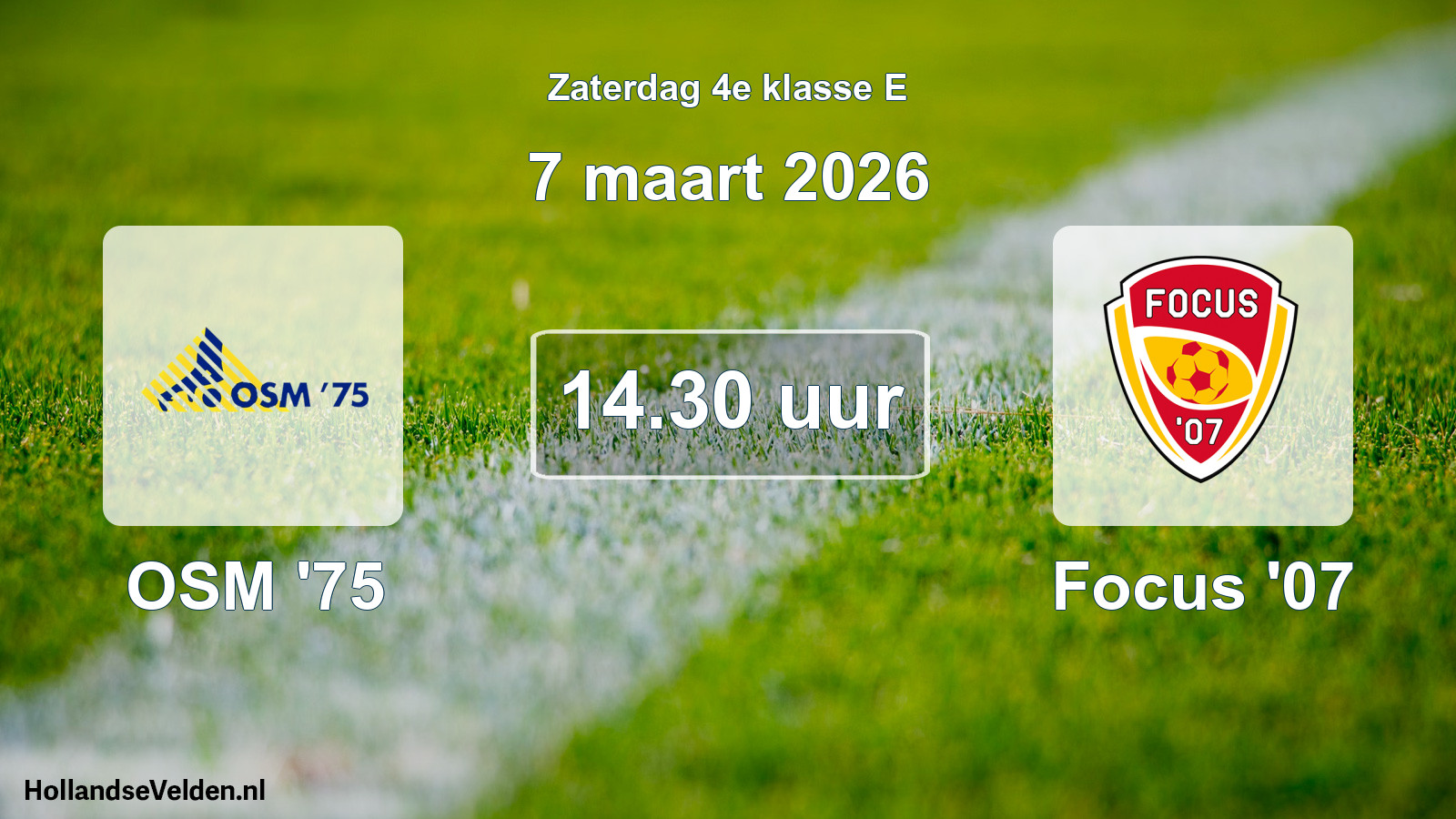 Geplande wedstrijd: OSM '75 - Focus '07 (7 maart 2026)