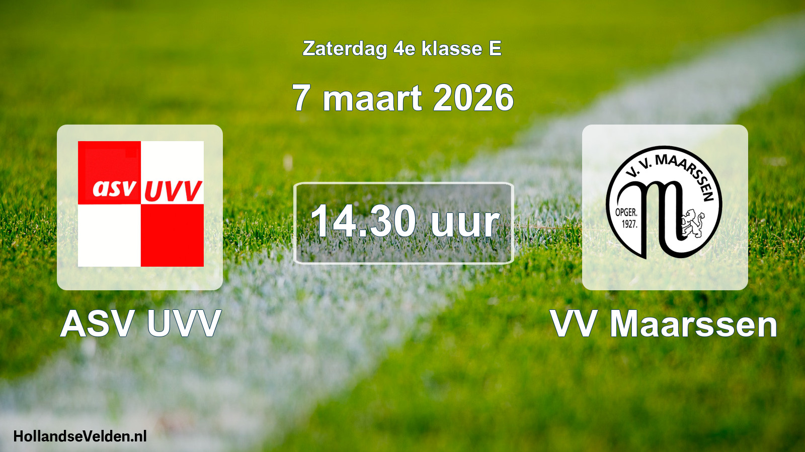 Geplande wedstrijd: ASV UVV - VV Maarssen (7 maart 2026)