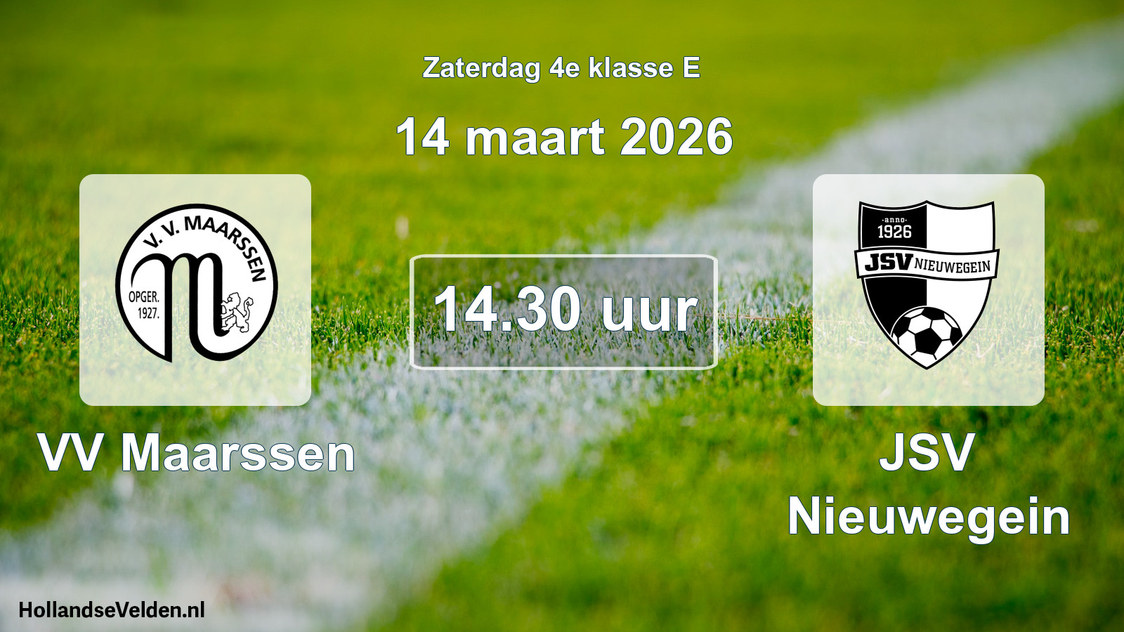 Geplande wedstrijd: VV Maarssen - JSV Nieuwegein (14 maart 2026)