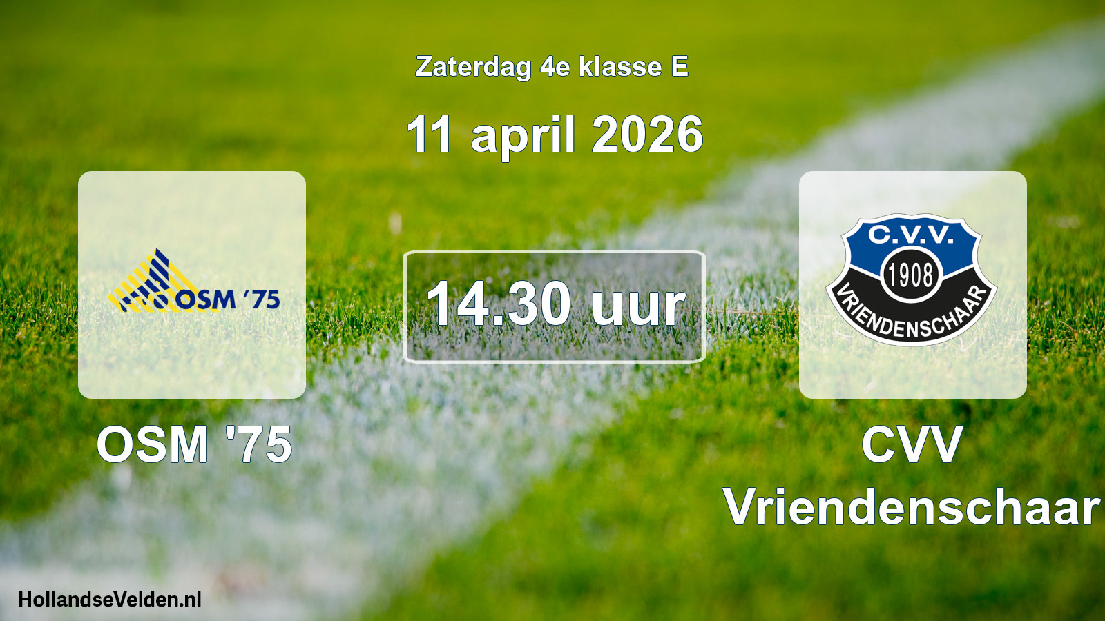 Geplande wedstrijd: OSM '75 - CVV Vriendenschaar (11 april 2026)