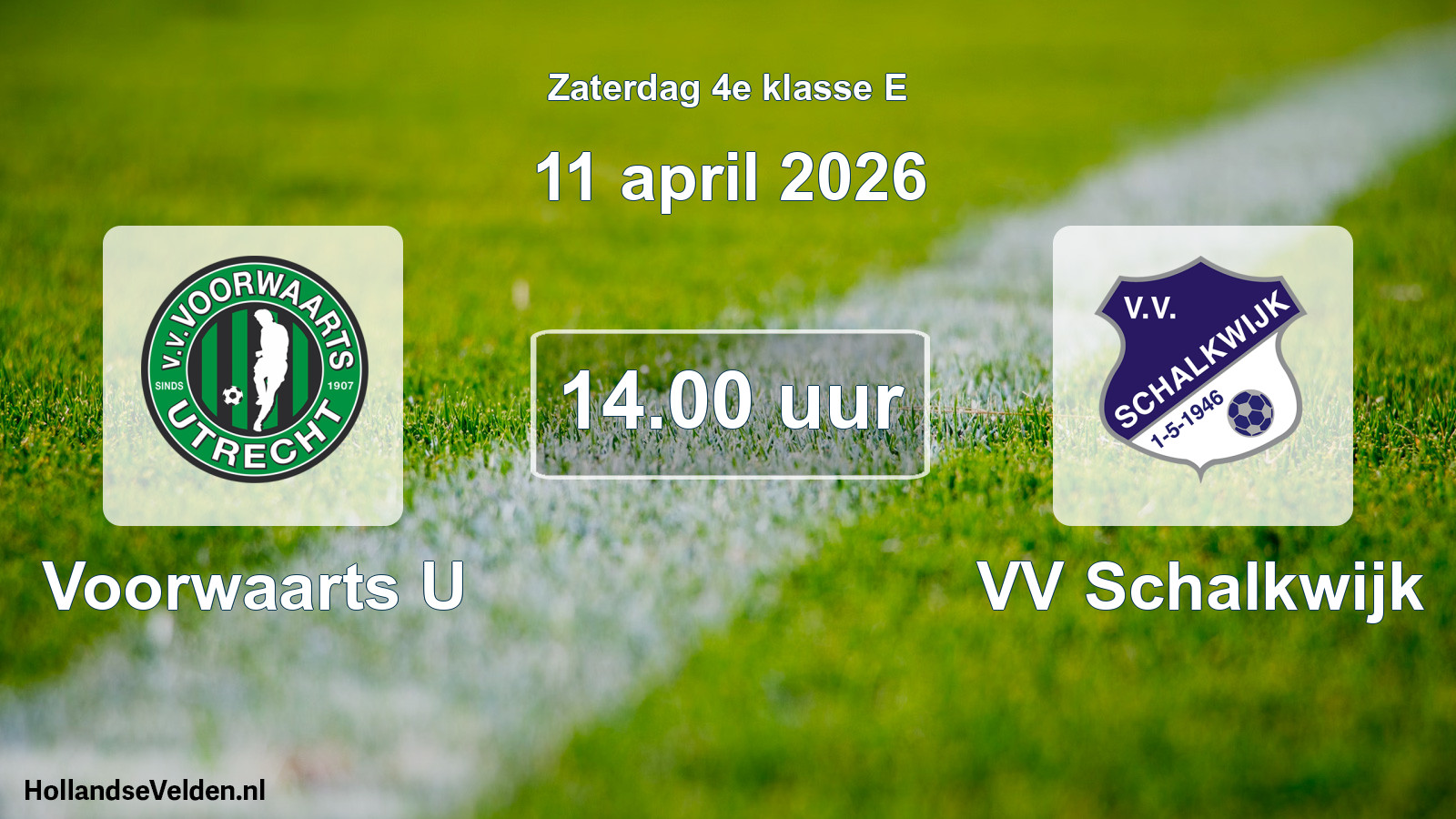 Geplande wedstrijd: Voorwaarts U - VV Schalkwijk (11 april 2026)
