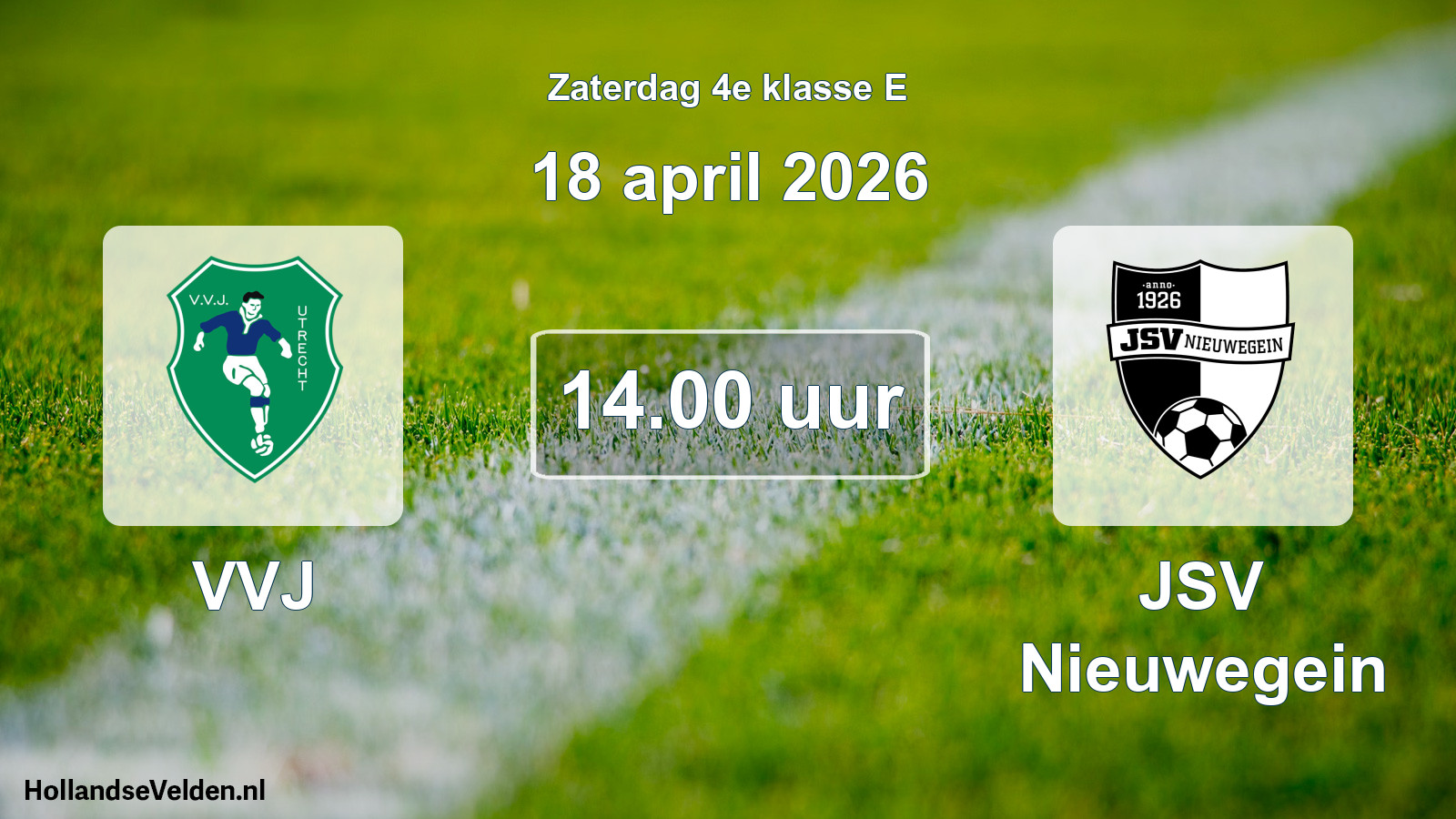 Geplande wedstrijd: VVJ - JSV Nieuwegein (18 april 2026)