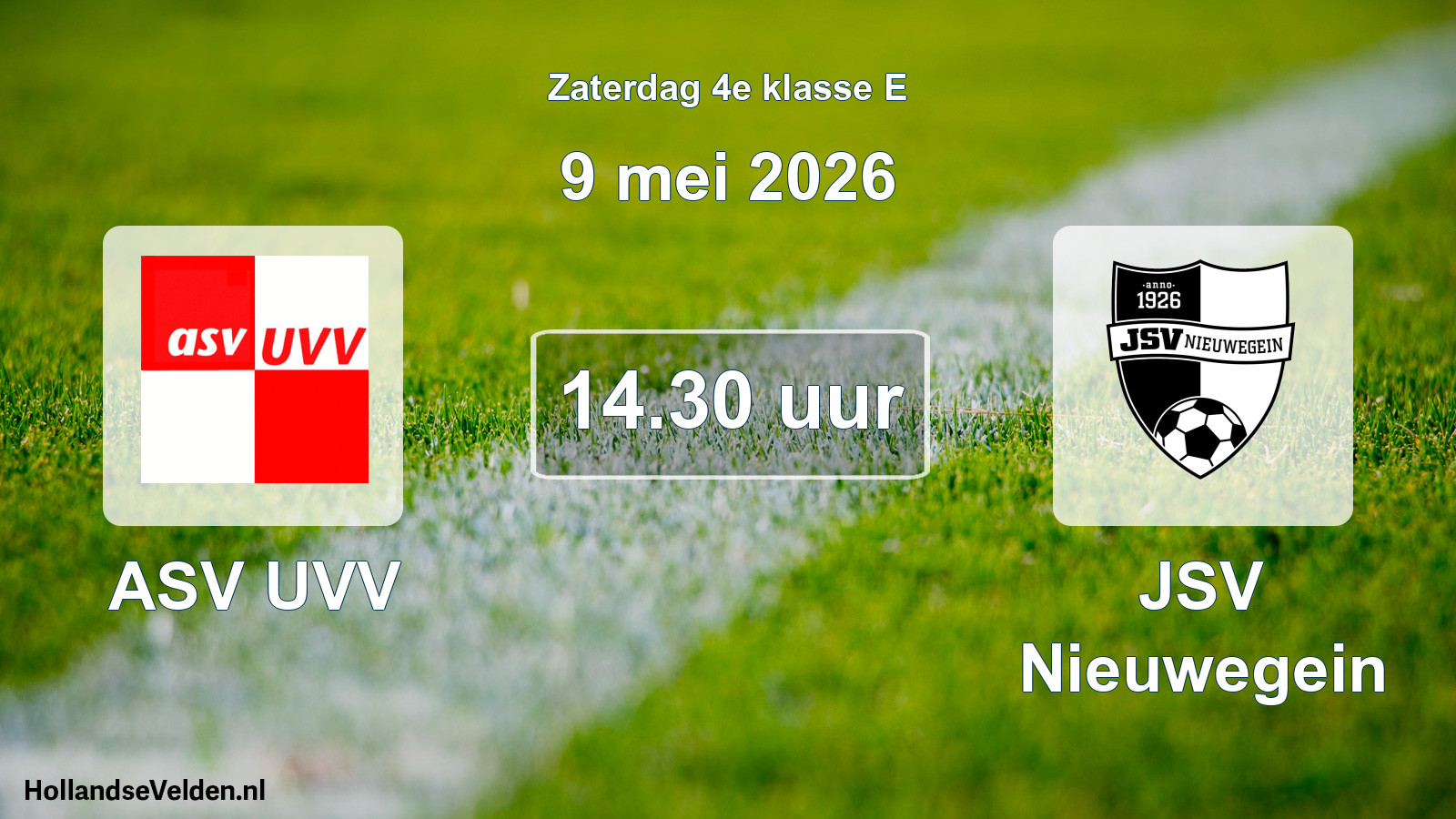 Geplande wedstrijd: ASV UVV - JSV Nieuwegein (9 mei 2026)