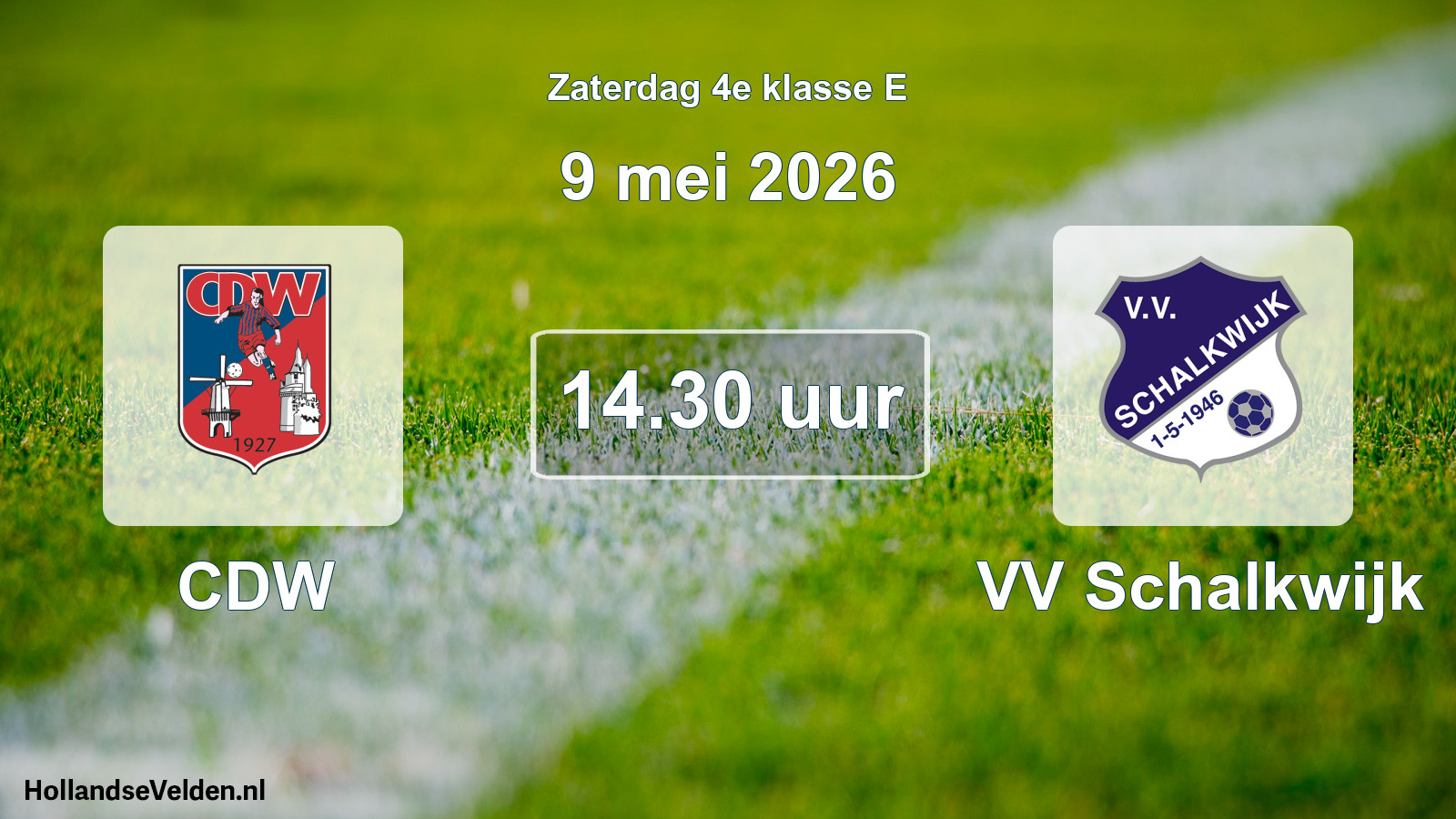 Geplande wedstrijd: CDW - VV Schalkwijk (9 mei 2026)