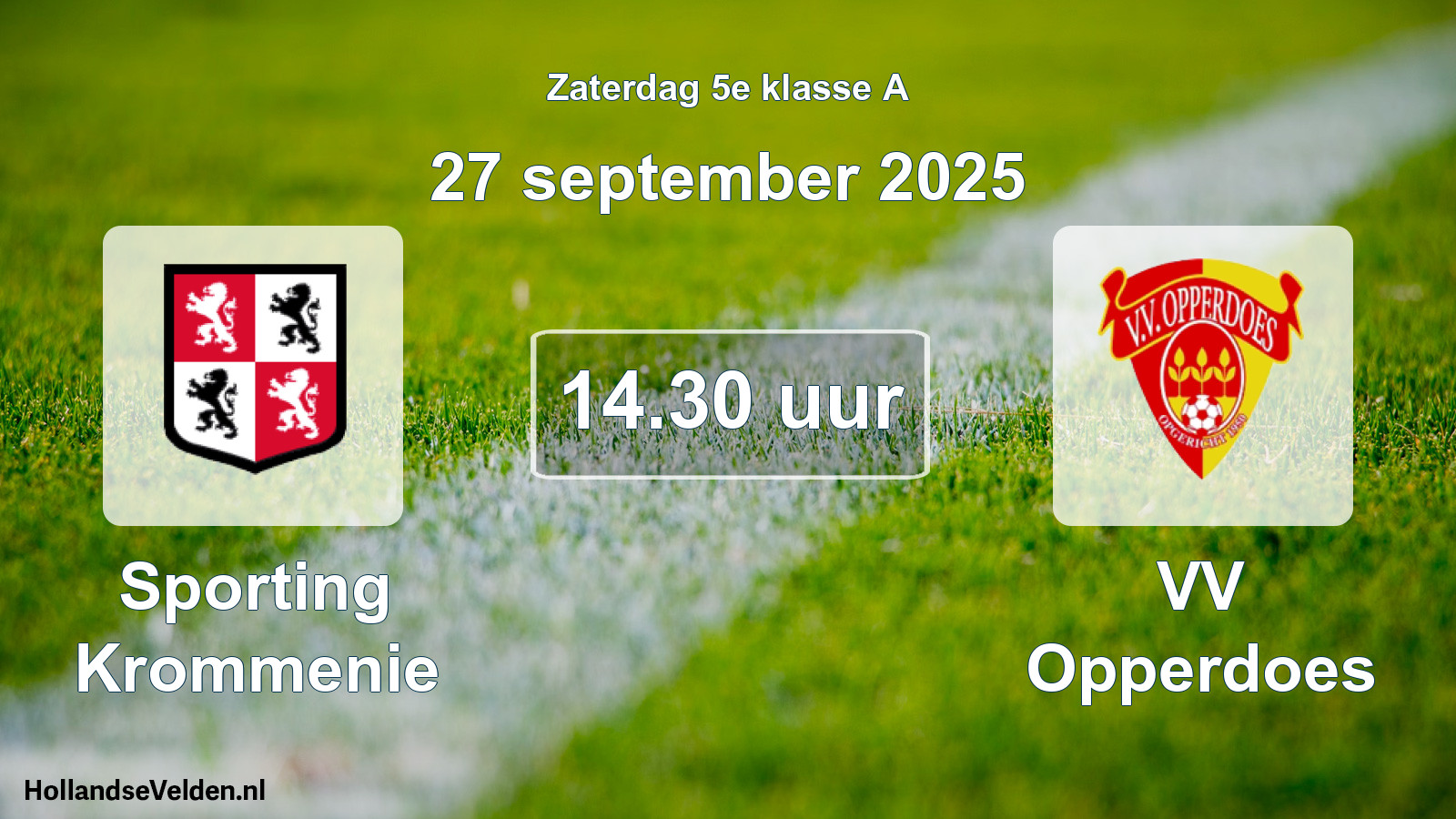 Scheduled Match: Sporting Krommenie - VV Opperdoes (27 September 2025)