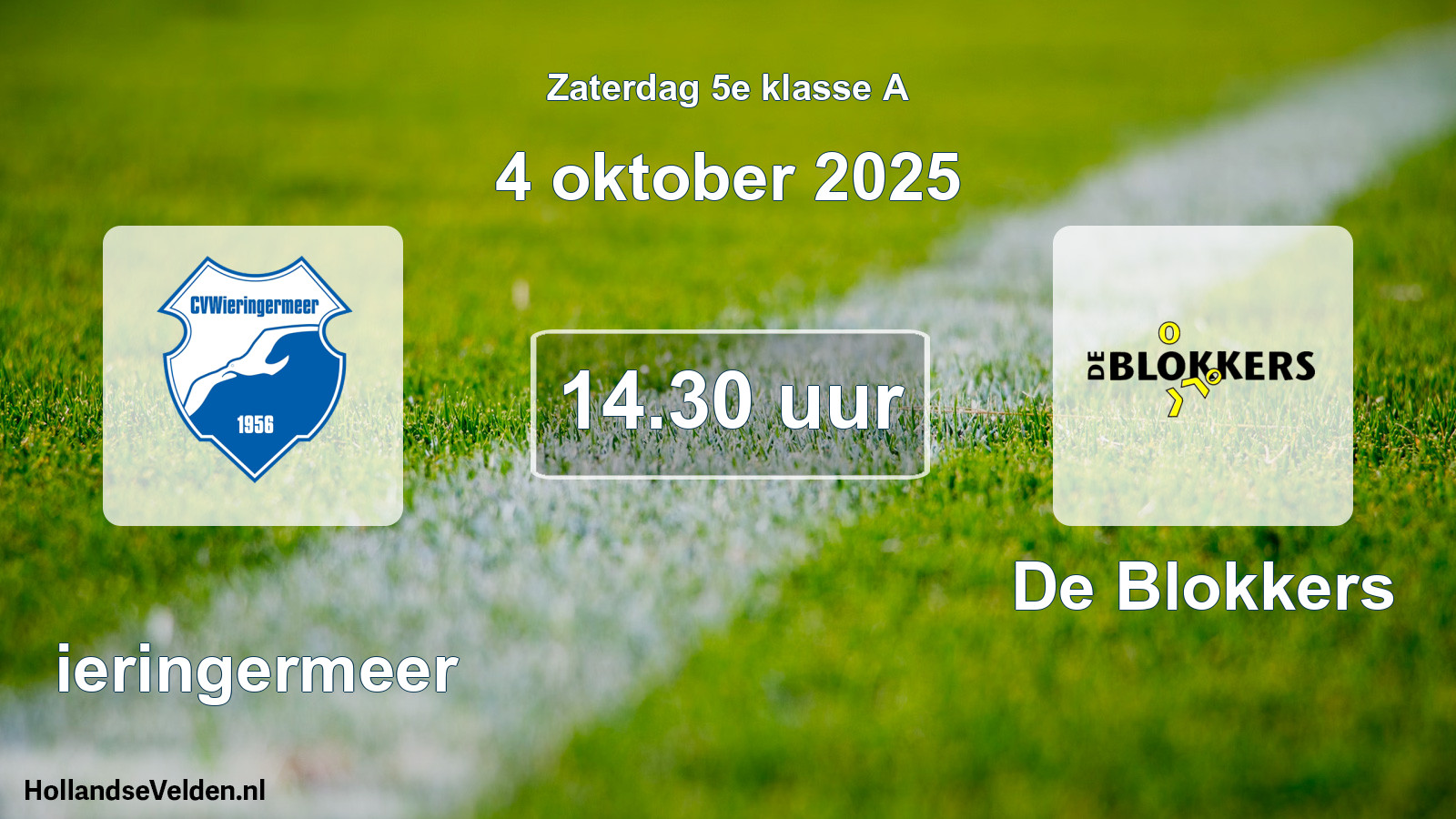 Scheduled Match: Wieringermeer - De Blokkers (4 October 2025)