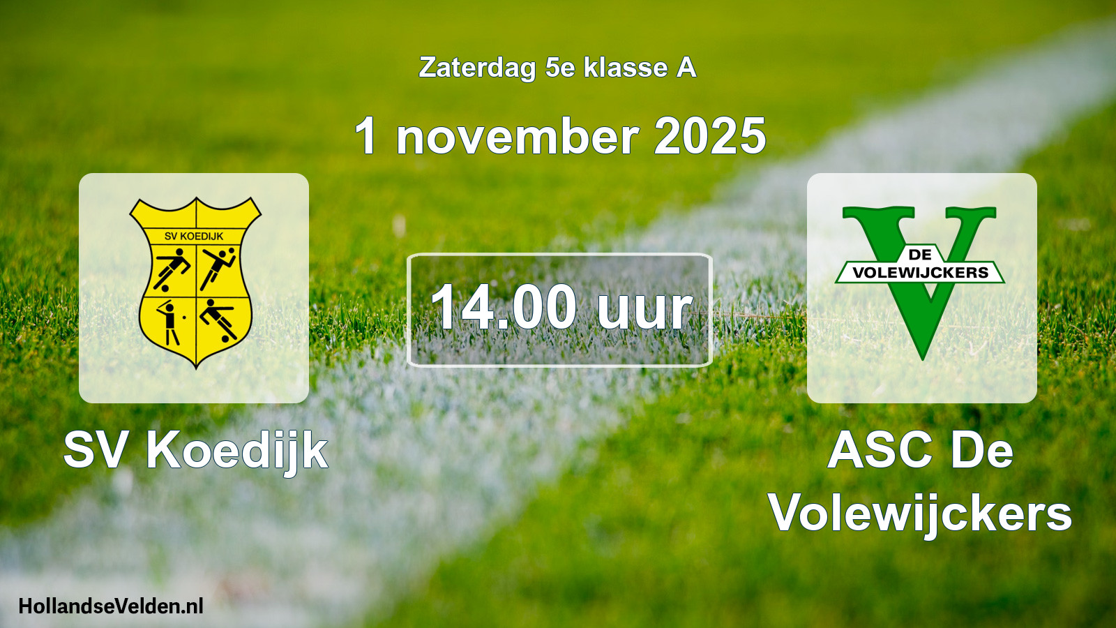 Scheduled Match: SV Koedijk - ASC De Volewijckers (1 November 2025)
