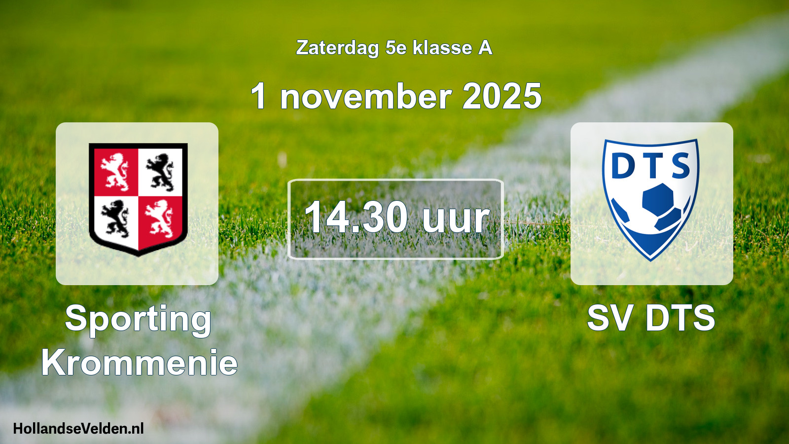 Scheduled Match: Sporting Krommenie - SV DTS (1 November 2025)