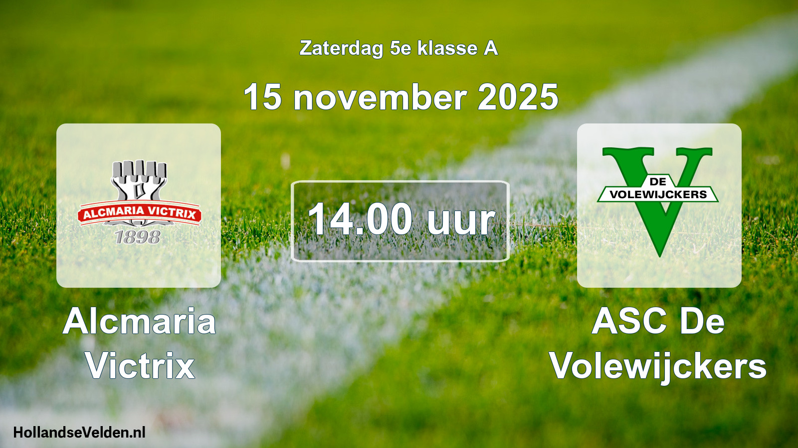 Geplande wedstrijd: Alcmaria Victrix - ASC De Volewijckers (15 november 2025)