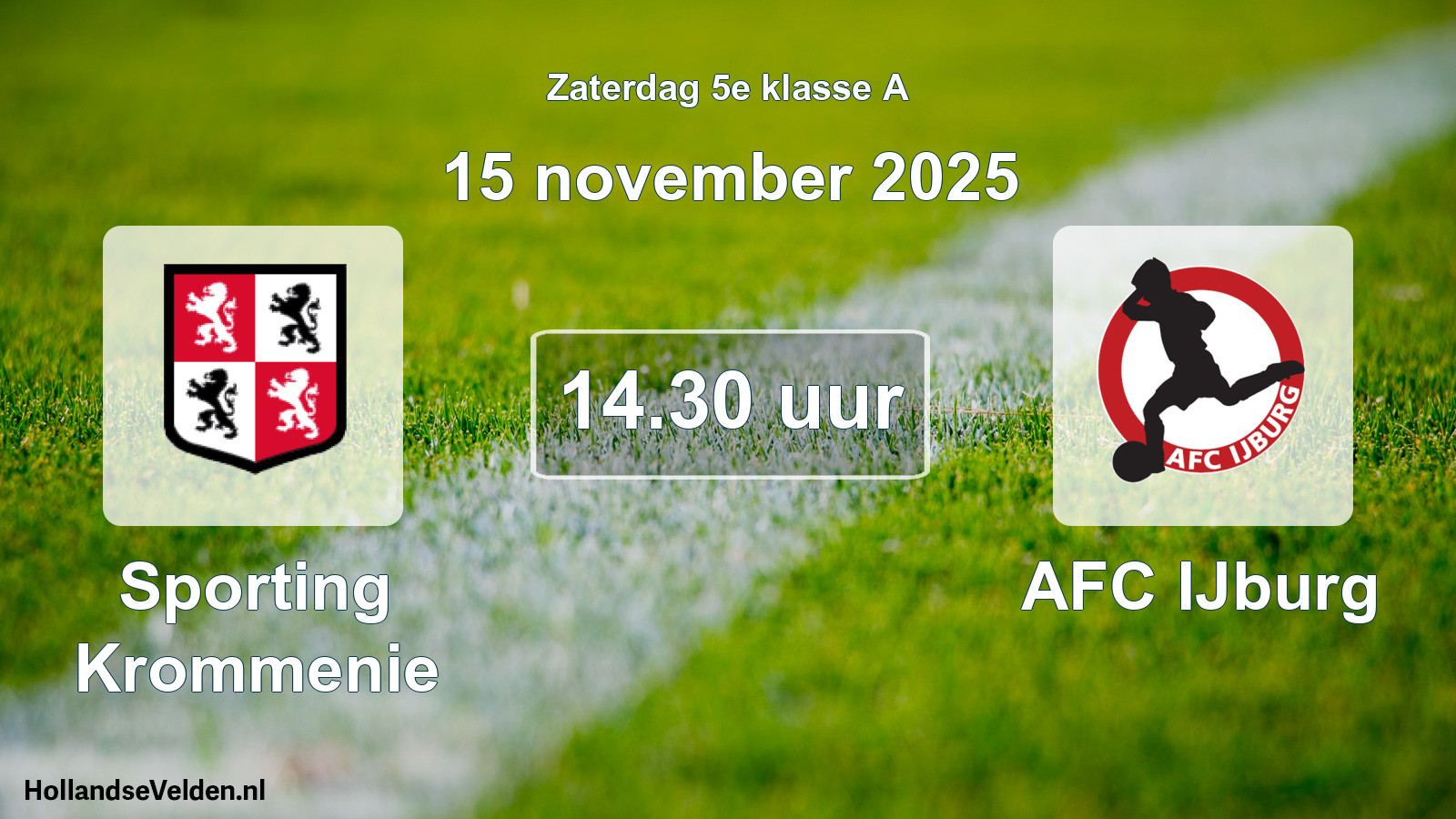 Scheduled Match: Sporting Krommenie - AFC IJburg (15 November 2025)