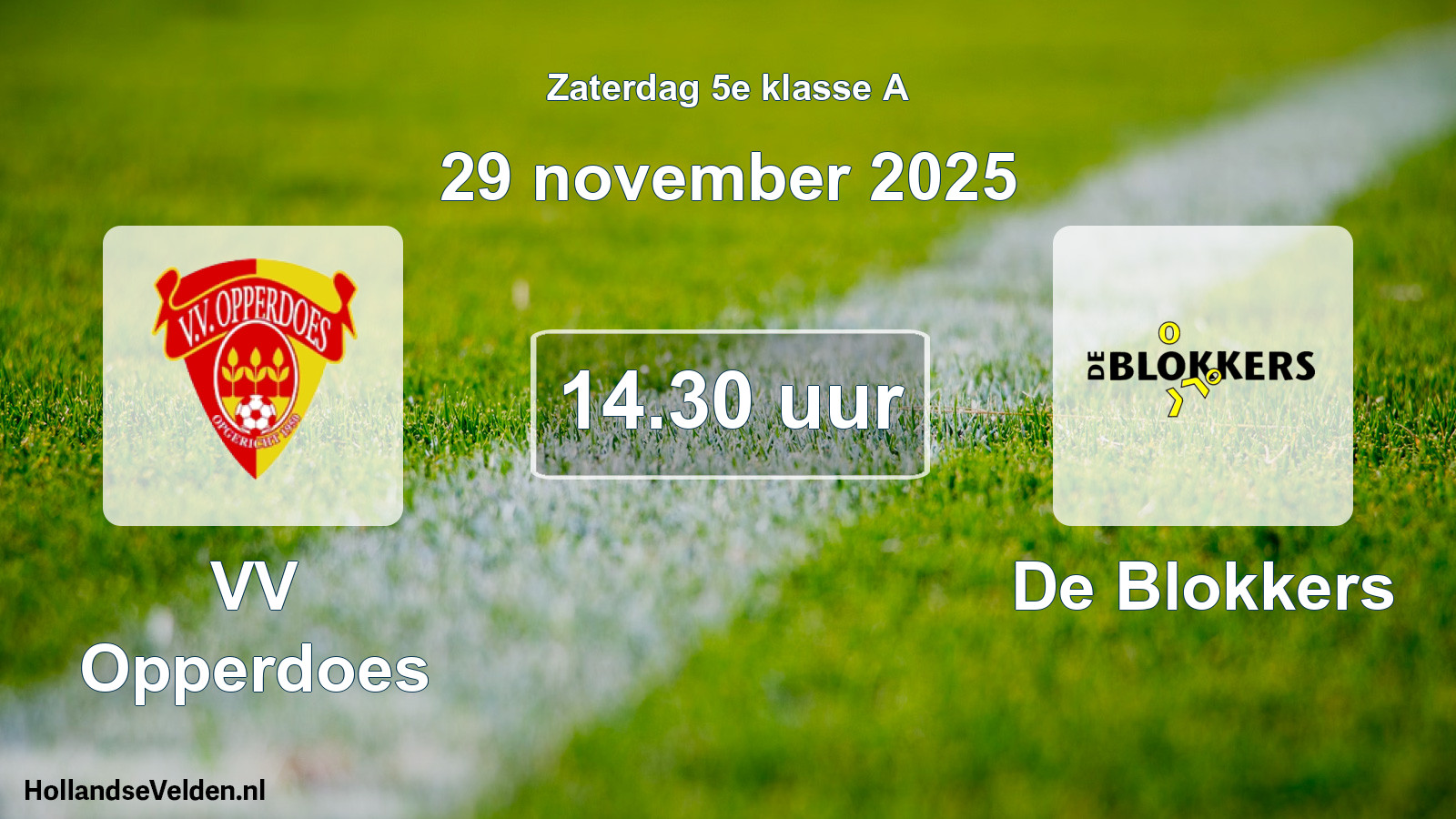 Geplande wedstrijd: VV Opperdoes - De Blokkers (29 november 2025)