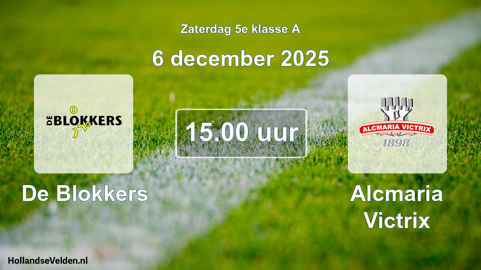 Geplande wedstrijd: De Blokkers - Alcmaria Victrix (6 december 2025)