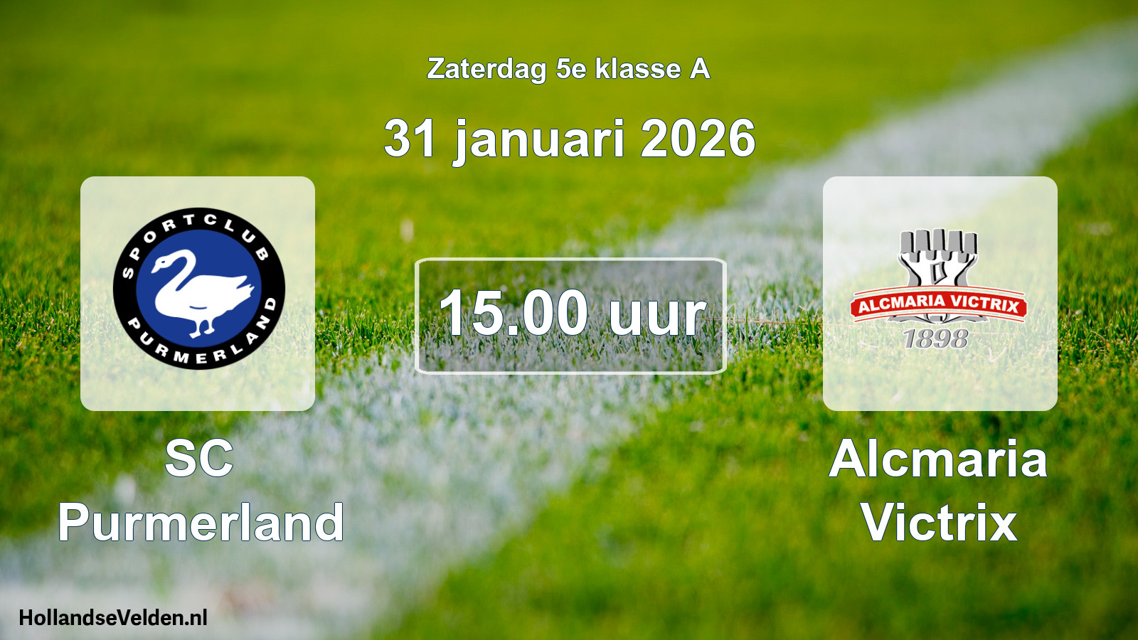 Geplande wedstrijd: SC Purmerland - Alcmaria Victrix (31 januari 2026)