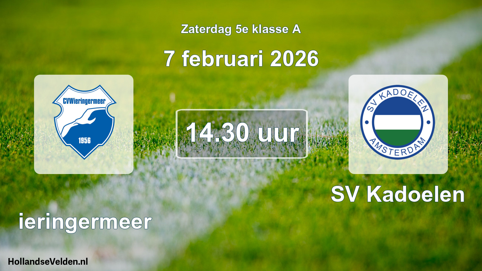 Scheduled Match: Wieringermeer - SV Kadoelen (7 February 2026)