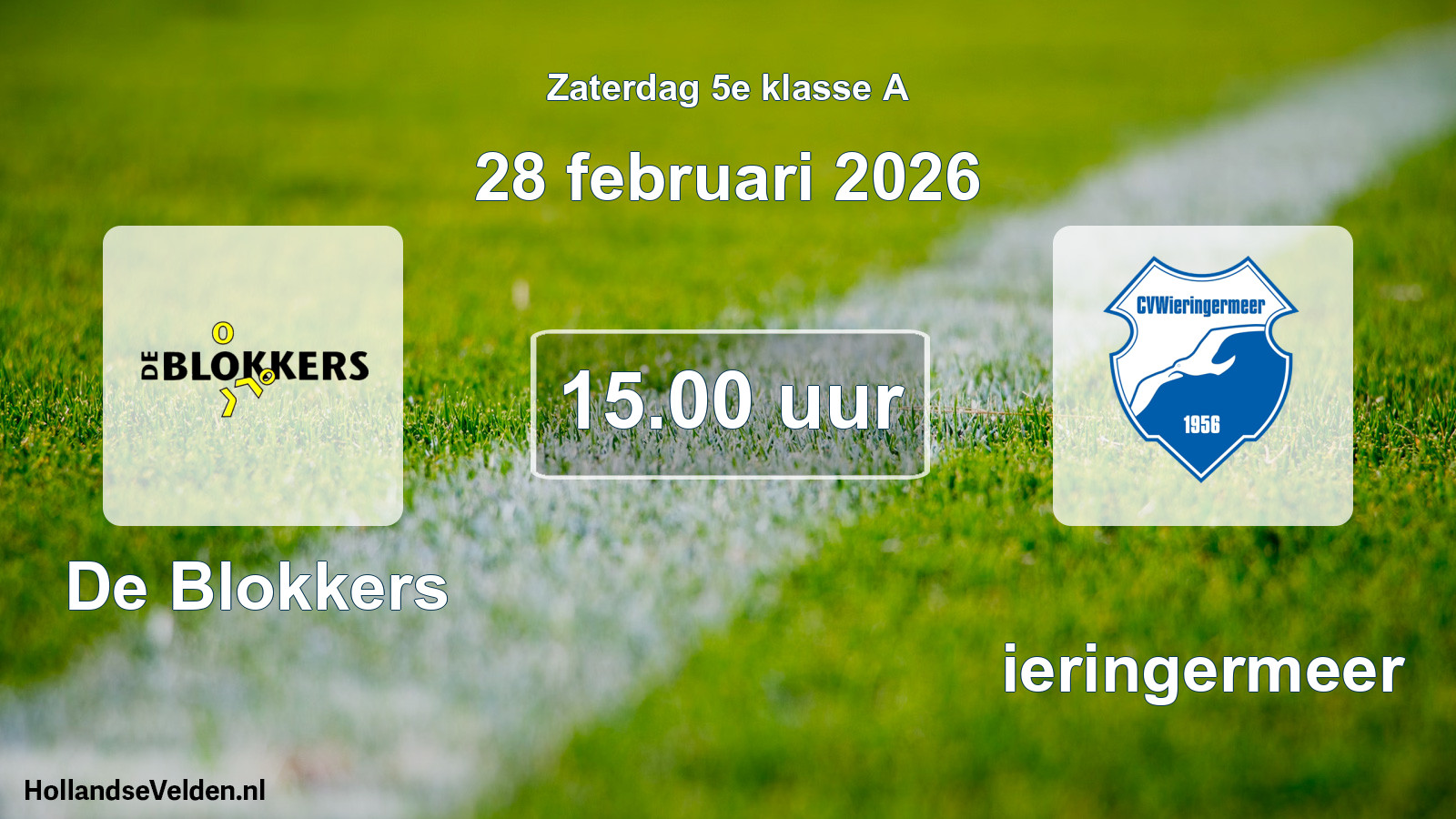 Scheduled Match: De Blokkers - Wieringermeer (28 February 2026)