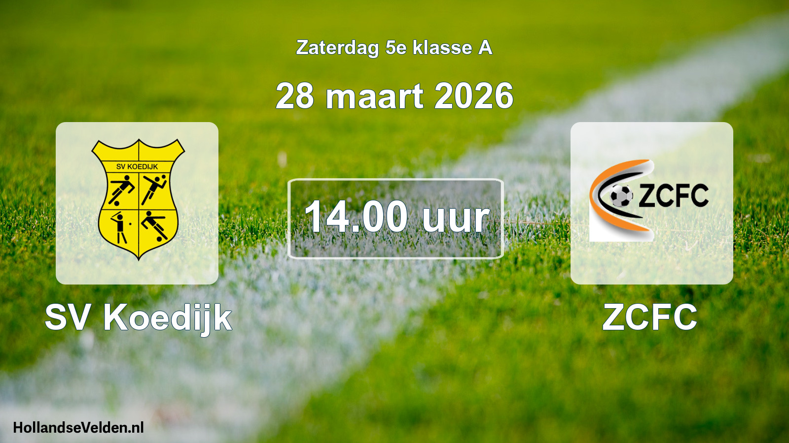 Geplande wedstrijd: SV Koedijk - ZCFC (28 maart 2026)