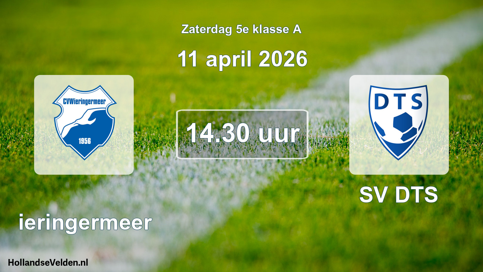 Scheduled Match: Wieringermeer - SV DTS (11 April 2026)