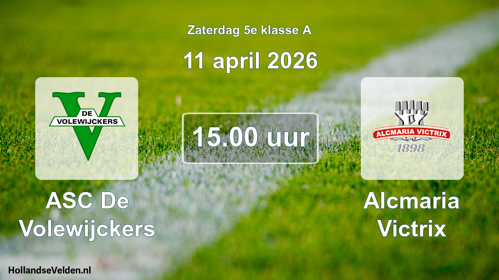 Scheduled Match: ASC De Volewijckers - Alcmaria Victrix (11 April 2026)