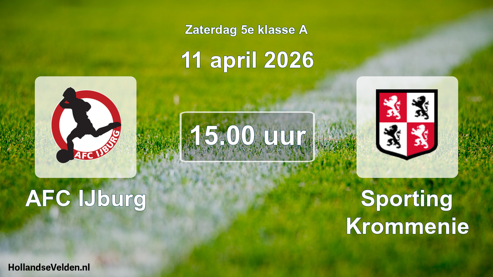 Scheduled Match: AFC IJburg - Sporting Krommenie (11 April 2026)