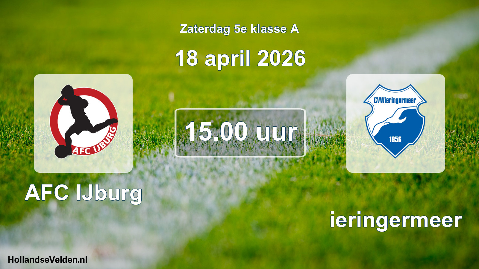 Scheduled Match: AFC IJburg - Wieringermeer (18 April 2026)
