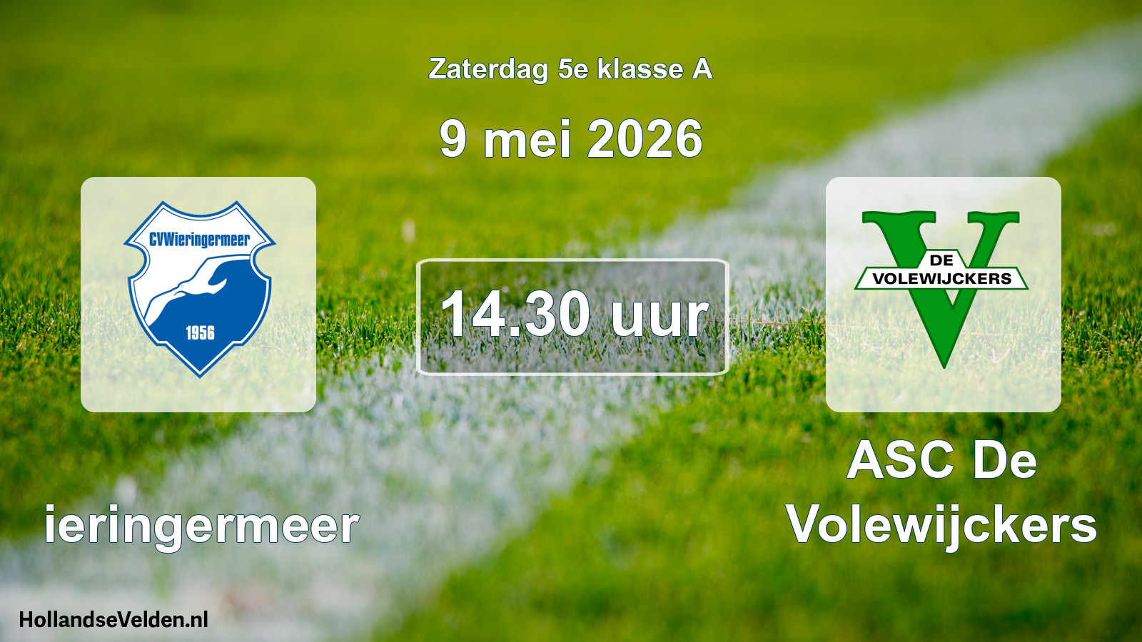 Scheduled Match: Wieringermeer - ASC De Volewijckers (9 May 2026)