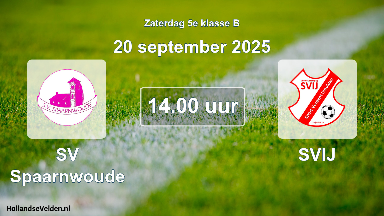 Scheduled Match: SV Spaarnwoude - SVIJ (20 September 2025)