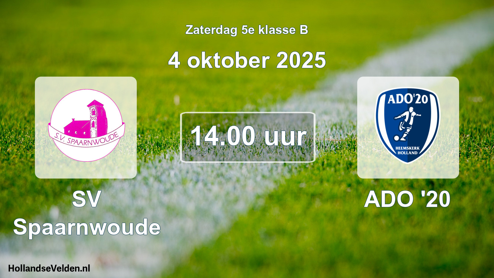 Scheduled Match: SV Spaarnwoude - ADO '20 (4 October 2025)