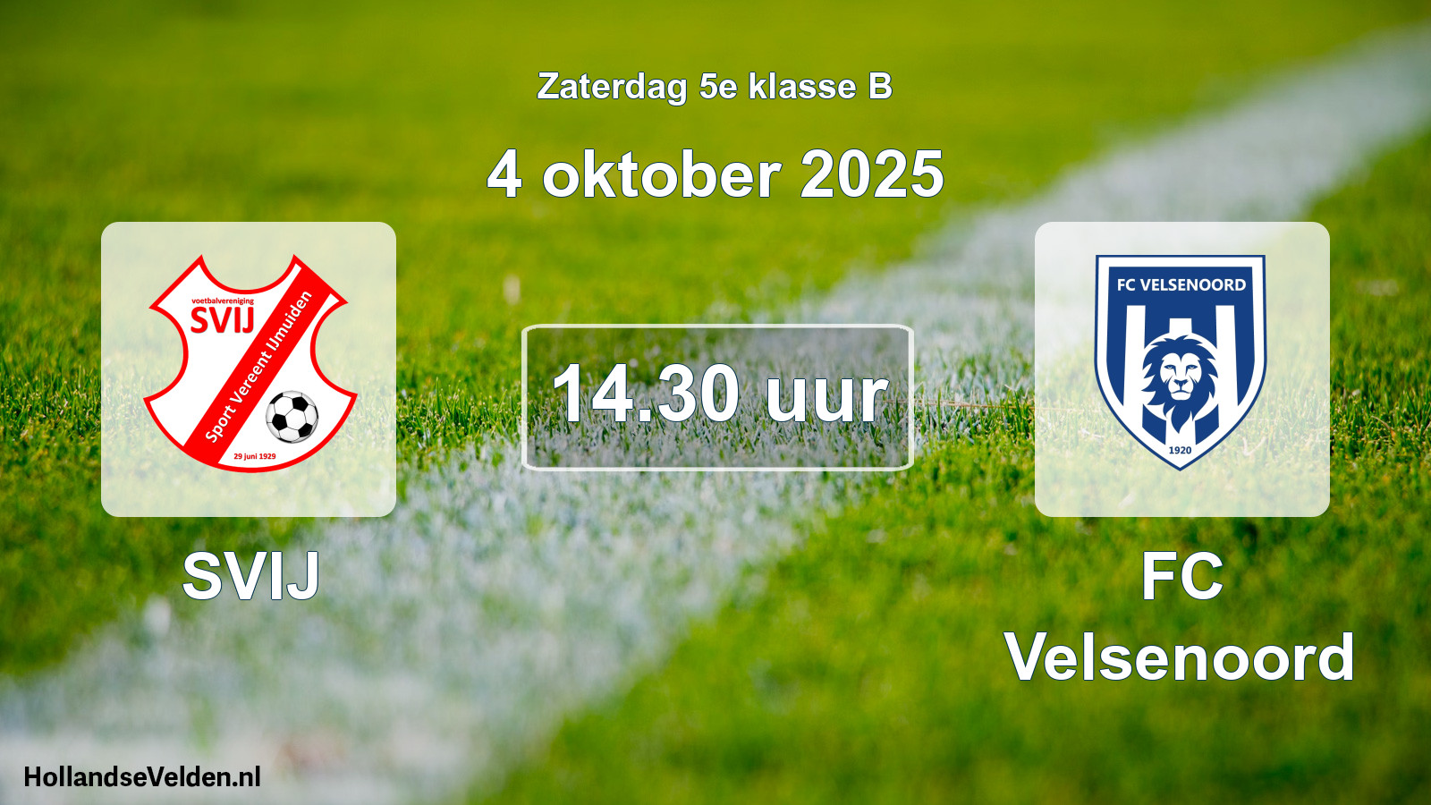 Scheduled Match: SVIJ - FC Velsenoord (4 October 2025)