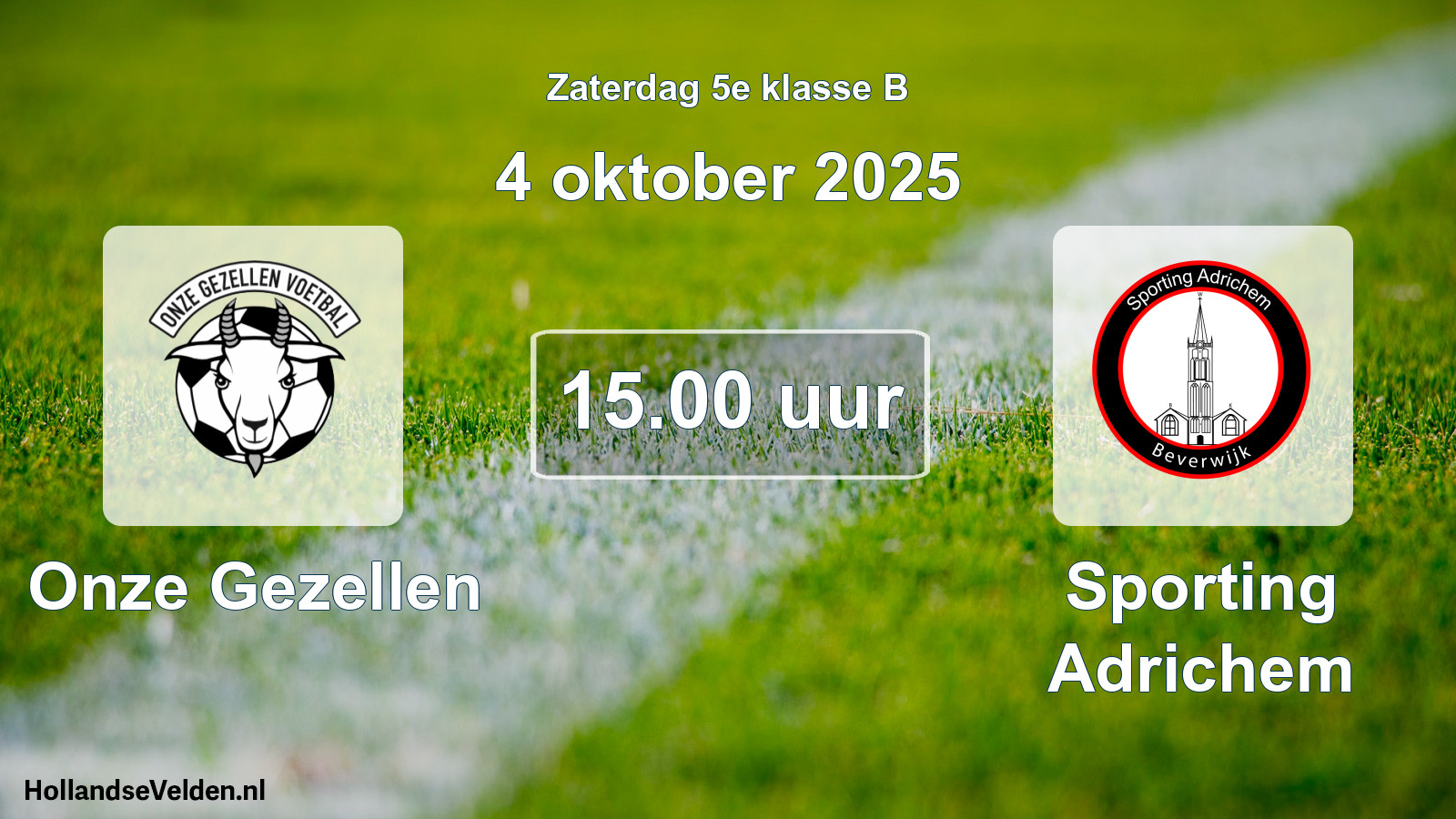 Scheduled Match: Onze Gezellen - Sporting Adrichem (4 October 2025)