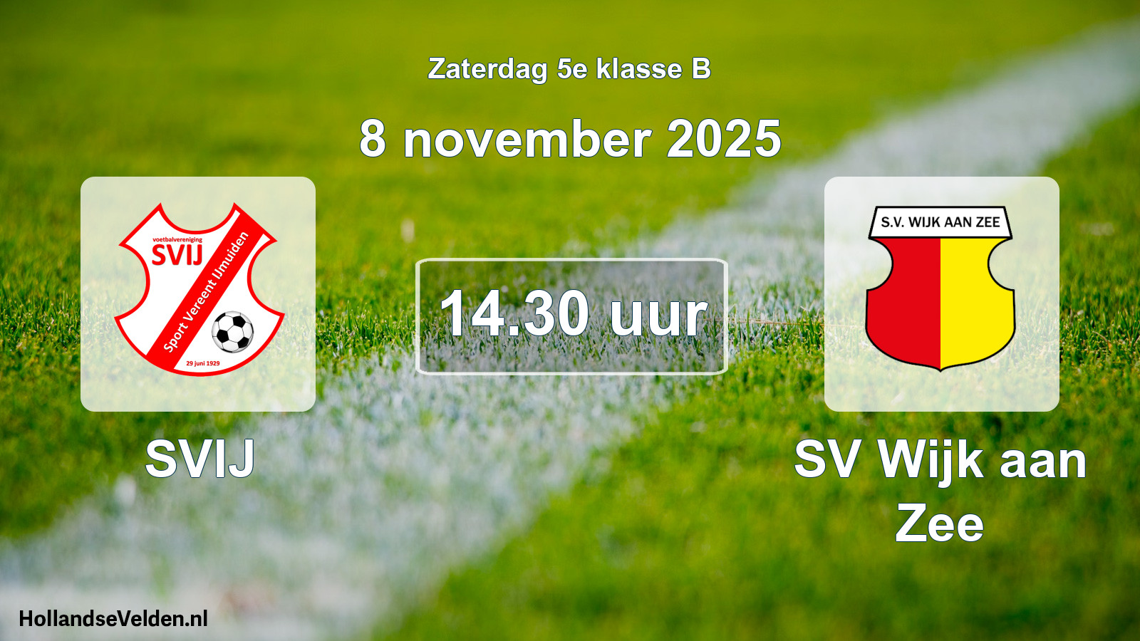 Geplande wedstrijd: SVIJ - SV Wijk aan Zee (8 november 2025)